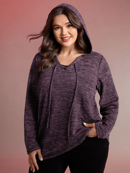 Heather Neck Cross-Tie Hoodie