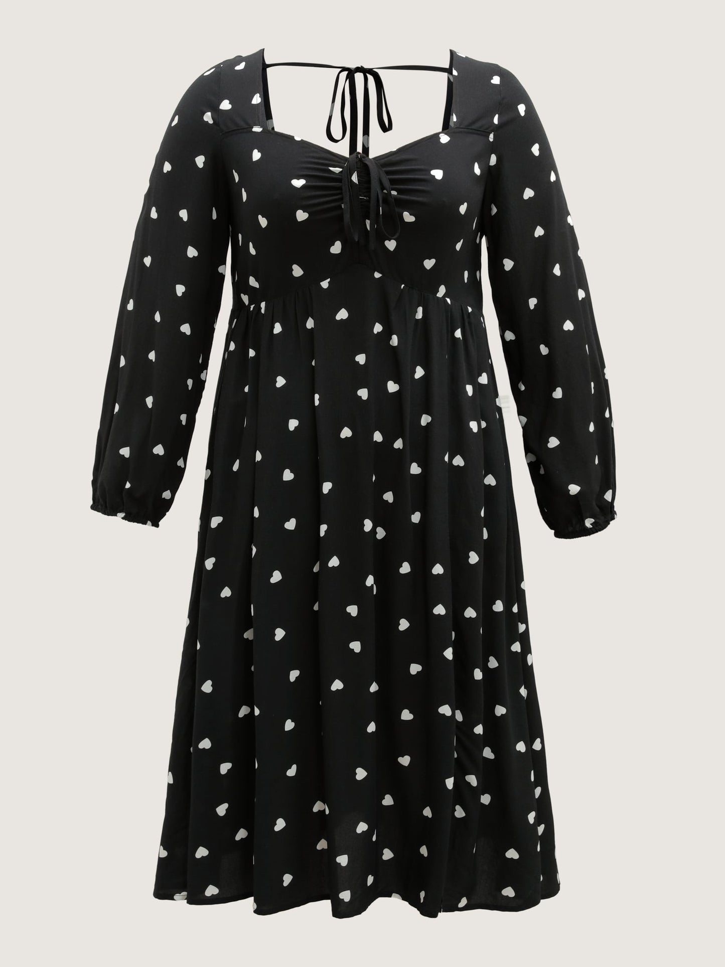 Supersoft Hearts Back Cut-Out Drawstring Midi Dress