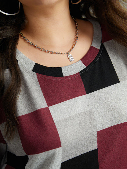 Colorblock Contrast Button Detail T-shirt