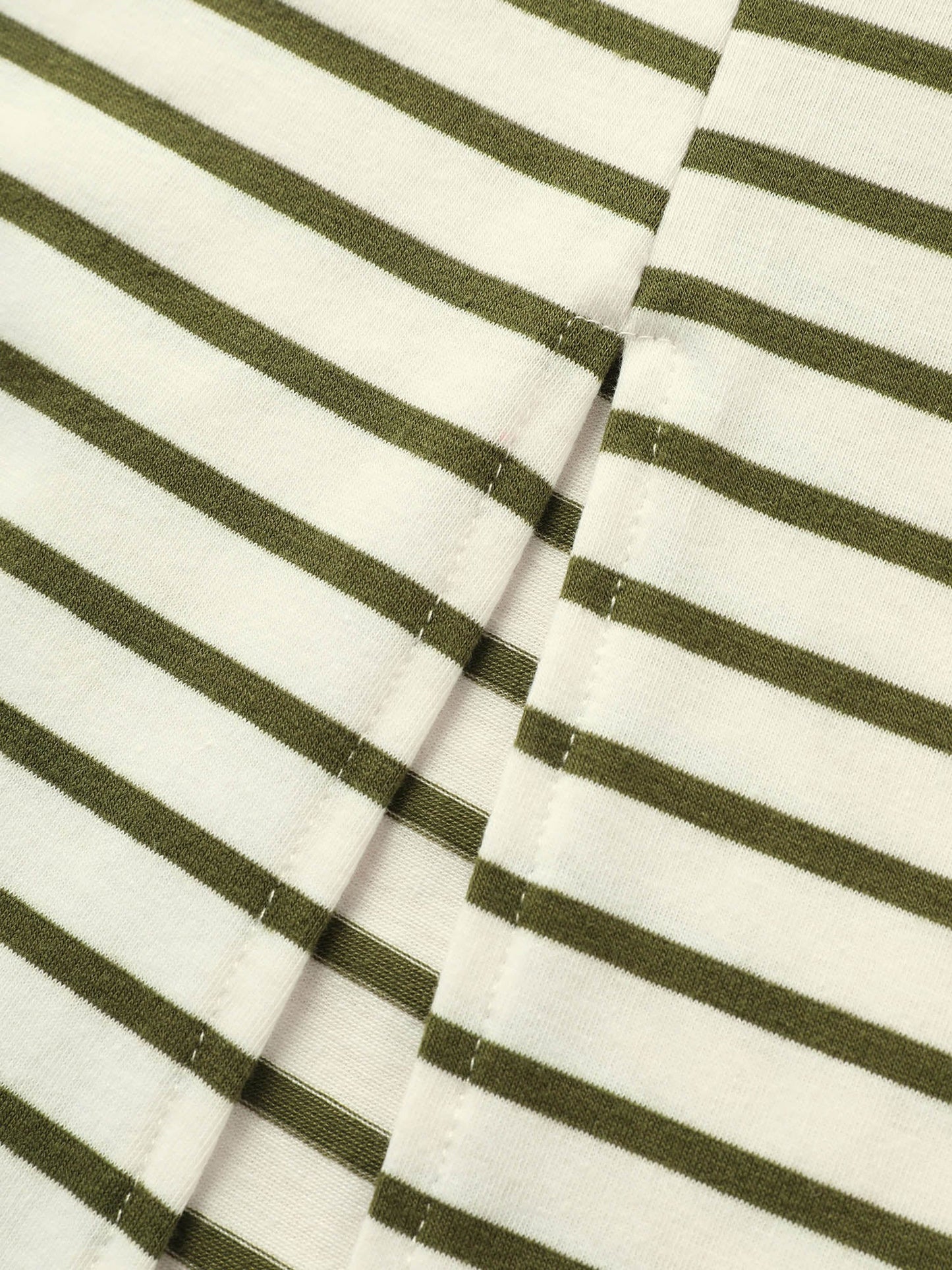 Stripes Round Neck Split Side Pocket Dress