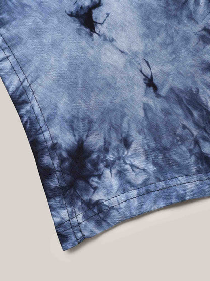 Tie-Dye Stretchy Asymmetrical Hem T-Shirt
