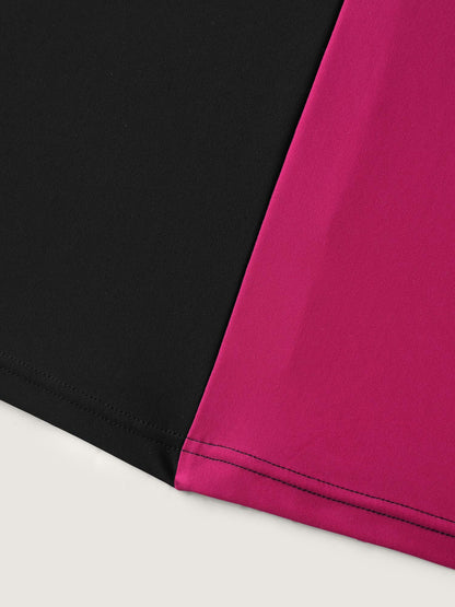 Color Block Sculpted Raglan Swim Top
