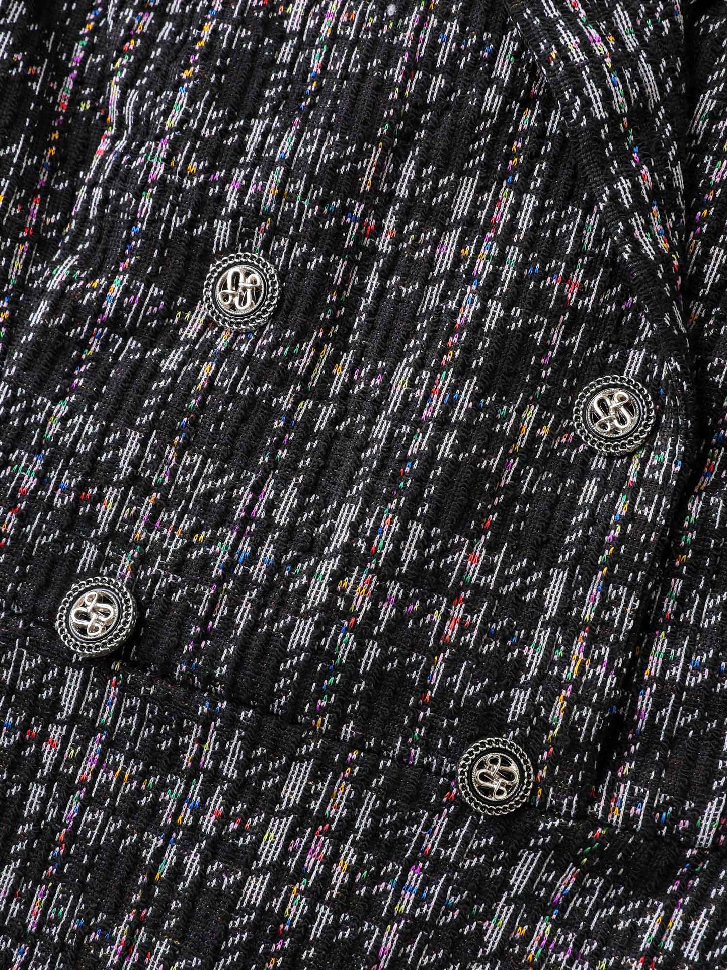 Tweed Stretchy Waist Pockets Midi Dress