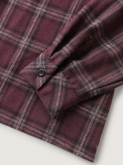 Plaid Pattern Relaxed-Fit Collar Blouse