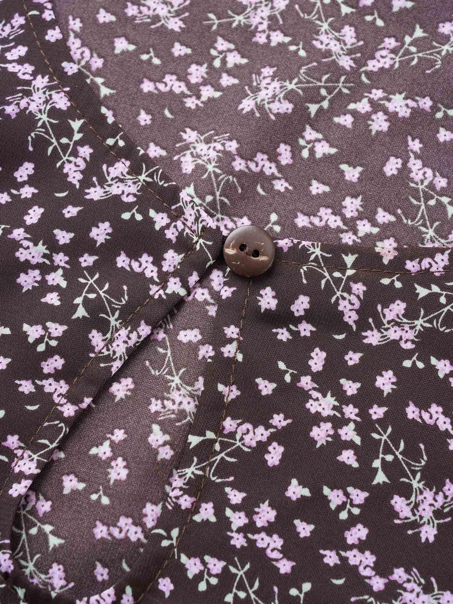 Ditsy Floral Keyhole Split Side Elastic Waist Dress
