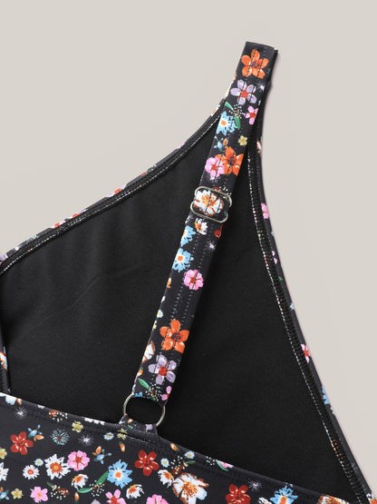 Floral Tied Waist Defining One-Piece Swimsuit