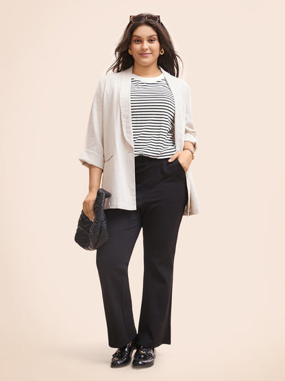 Striped Crew Neck Rib Knit T-shirt