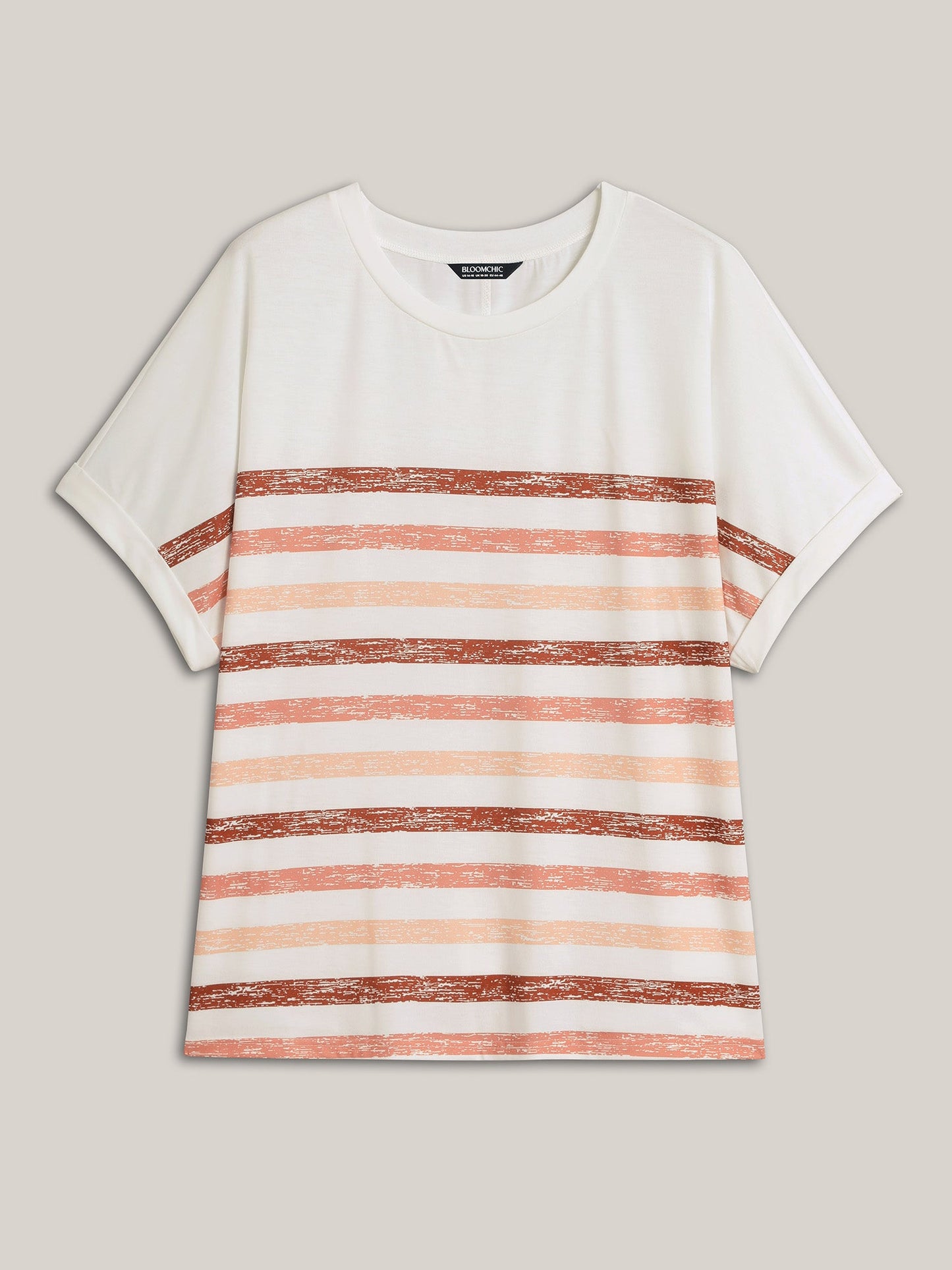 Colorful Stripes Stretchy Crewneck T-Shirt
