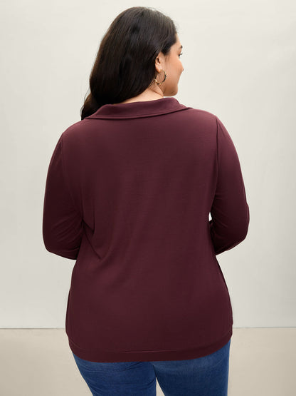 Half Zipper Adjustable Solid Sweatshirt