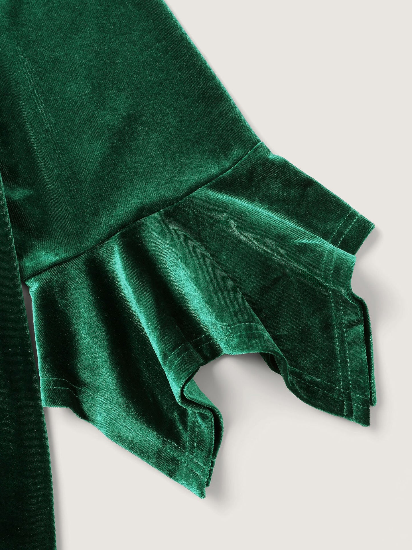 Velvet Pleated Button Neckline Blouse