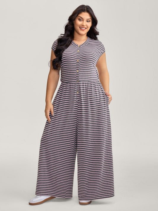 Easy Peezy Cut-Out Stretchy Waist Jumpsuit