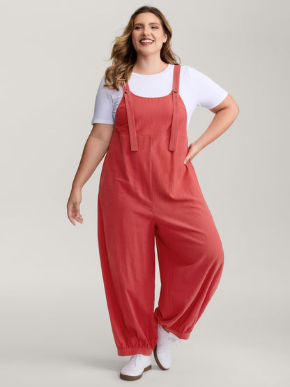 Pure Cotton Harem Pants Adjustable Jumpsuit