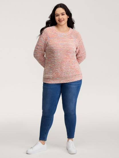 Heather Raglan Sleeve Contrast Pullover