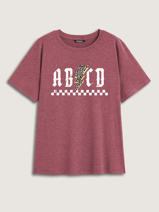 Wild Letters Round Neck T-Shirt