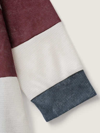 Color Stripes Half-Zipper Sweatshirt