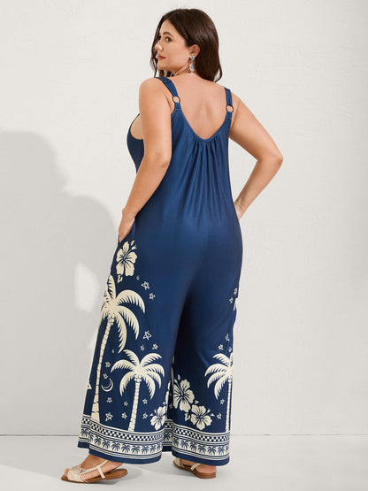 Supersoft Tropical Adjustable Solid Jumpsuit