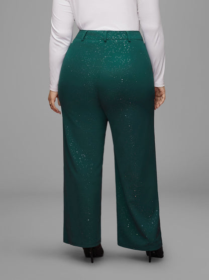 Sparkle Knit Wide-Leg Pants