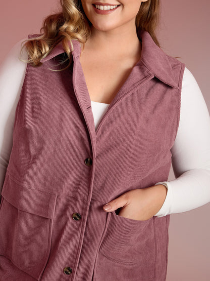 Ribbed Corduroy Deep Pockets Vest