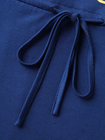 Supersoft Cord Embroidered Drawstring Midi Dress