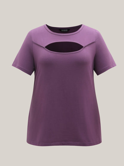 Cotton Flirty Cutout Curvy T-Shirt