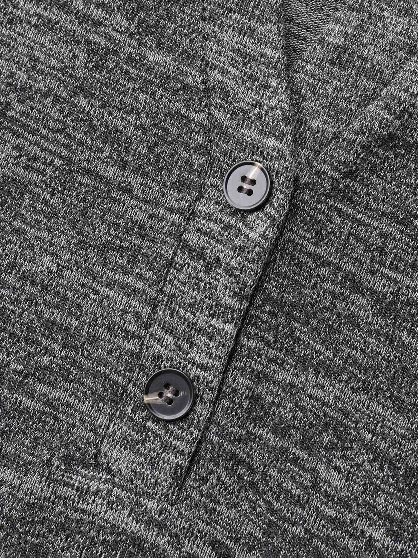 Heather Textured Button-Front Fitted T-Shirt