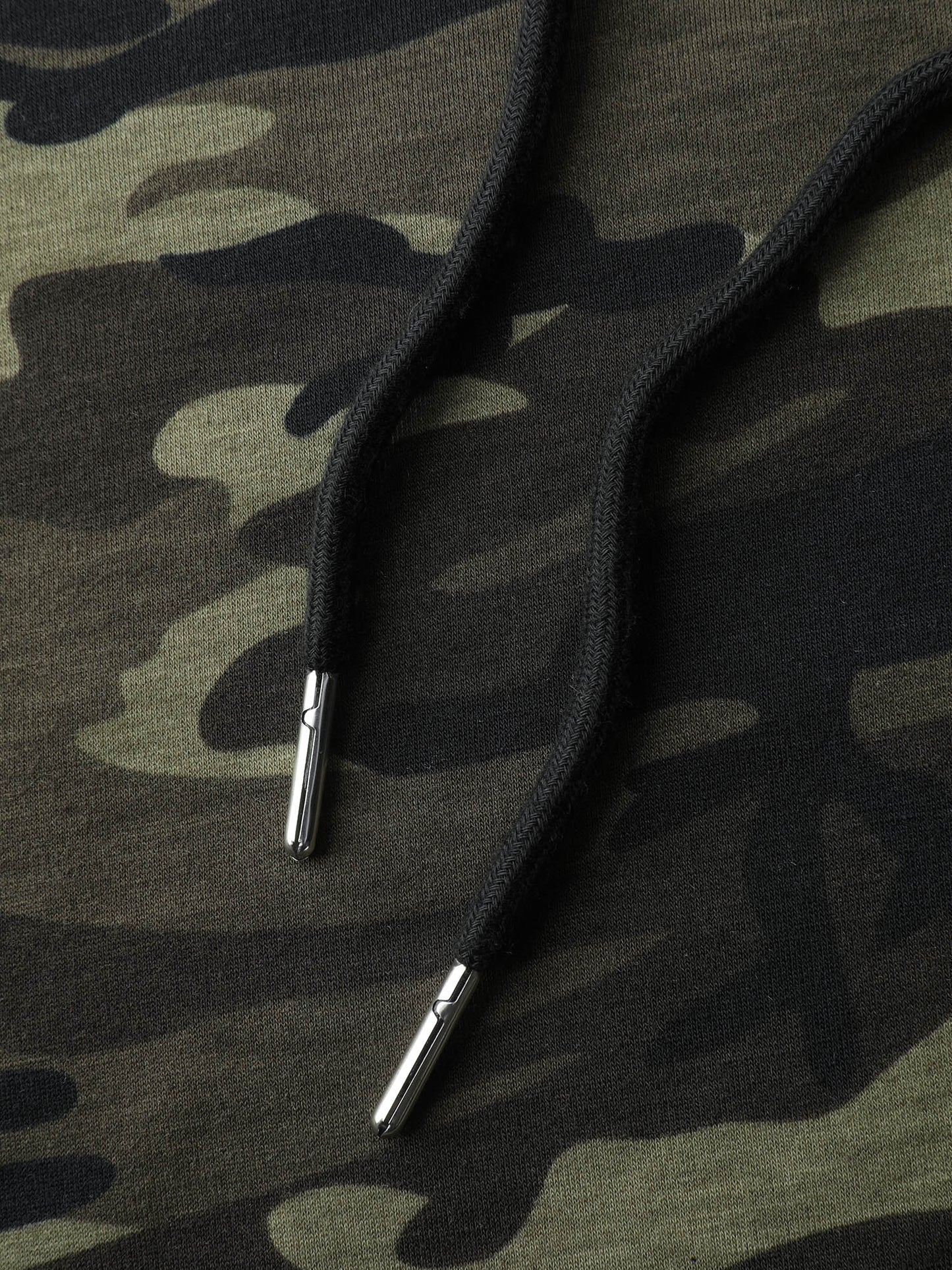 Camouflage Print Patch Pocket Button Hoodie