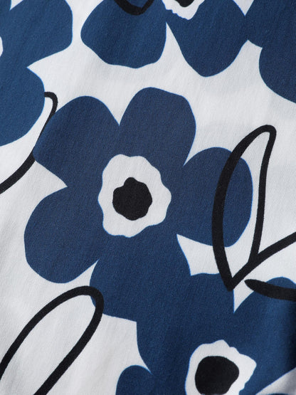 Floral Print Waist-Tie Blouse