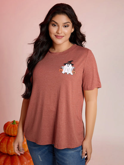Boo Crew Halloween Round Neck T-Shirt