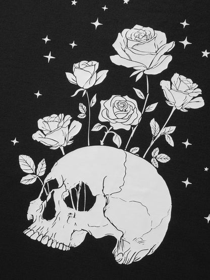 Romantic Skull Back Motif Hoodie