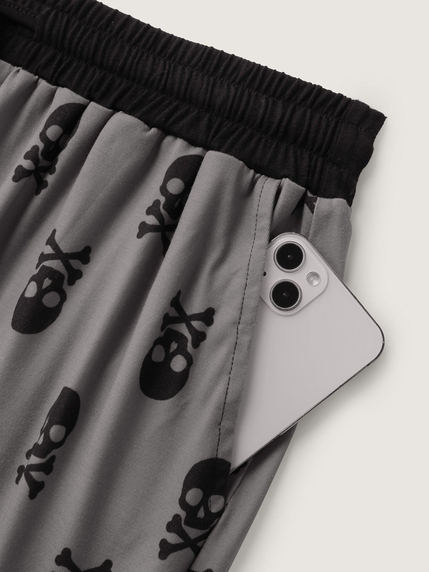 Skull Halloween Print Micro-Flare Lounge Pants
