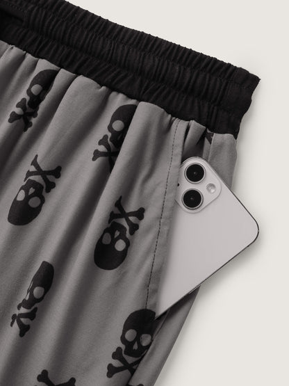 Skull Halloween Print Micro-Flare Lounge Pants