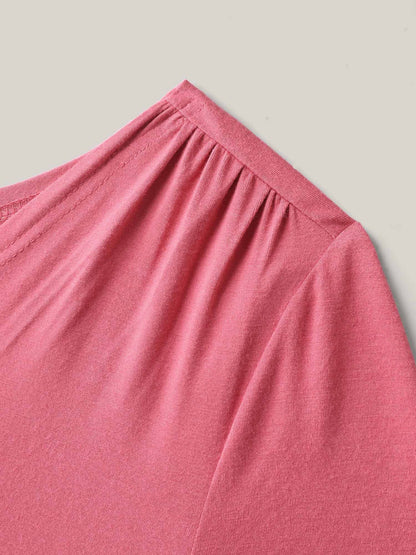Supersoft Wrap Fitted Plain Knit Top