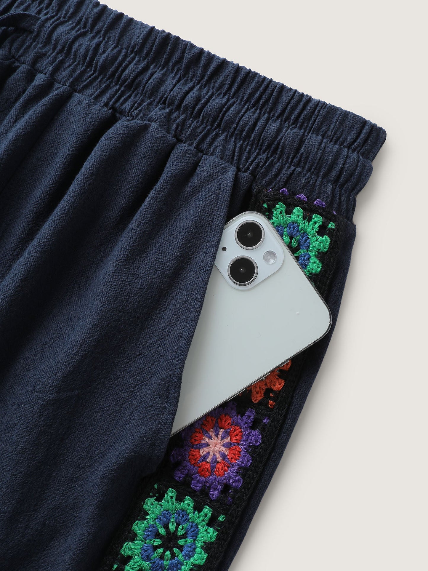 Waist Drawstring Wide-Leg Pants