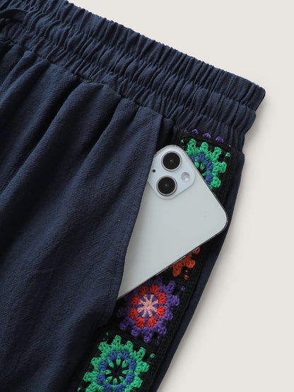Waist Drawstring Wide-Leg Pants