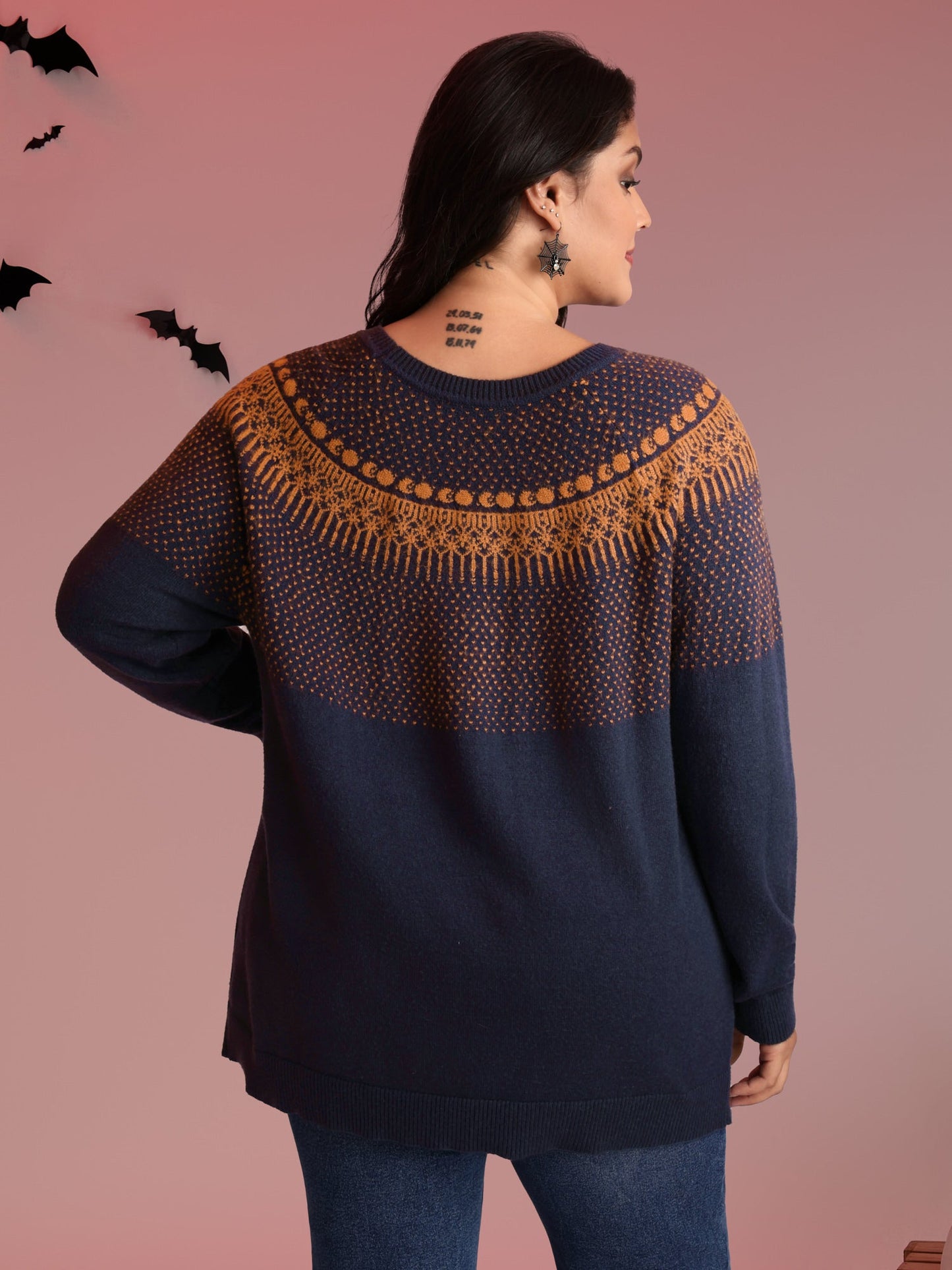 Supersoft Fair Isle Yoke Color Contrast Pullover