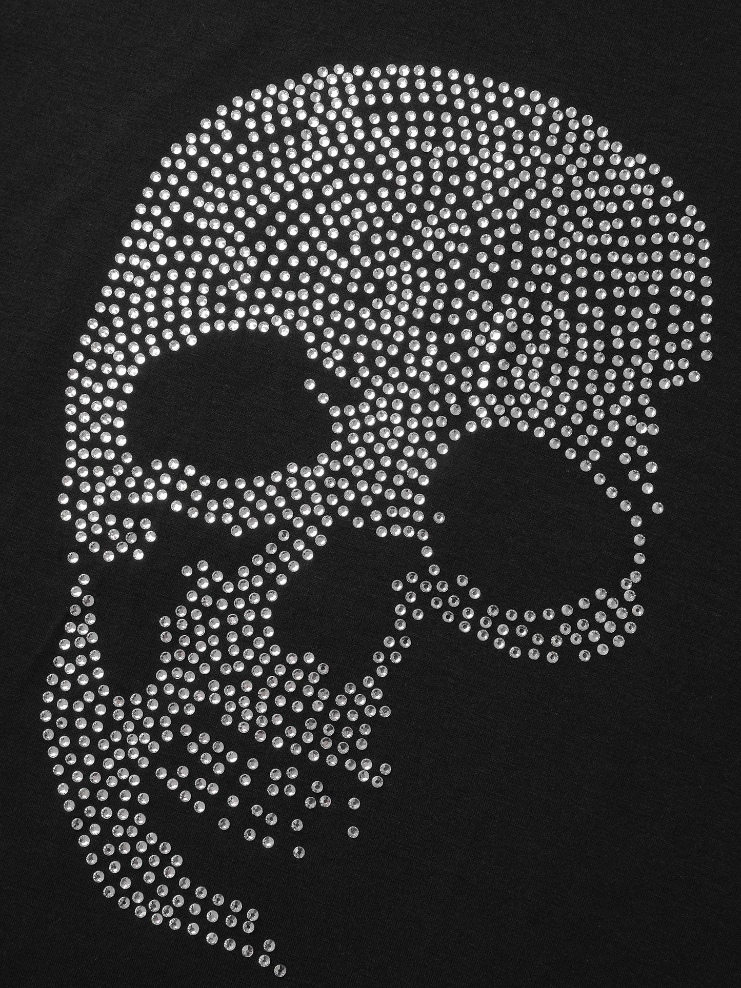 Halloween Skull Shimmery Rhinestones Lace T-Shirt