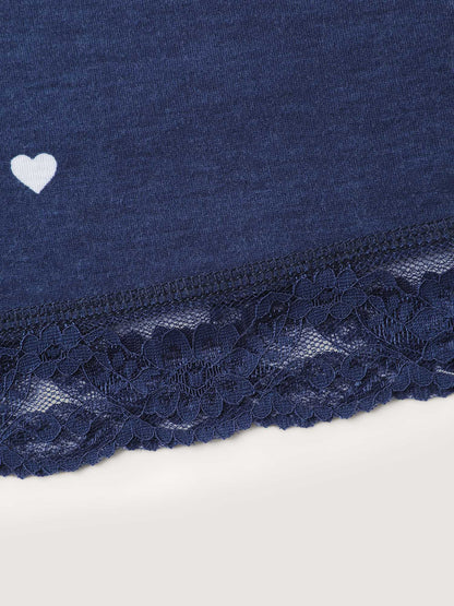 Supersoft Tiny Hearts Print Waist Drawstring Lounge Bottoms