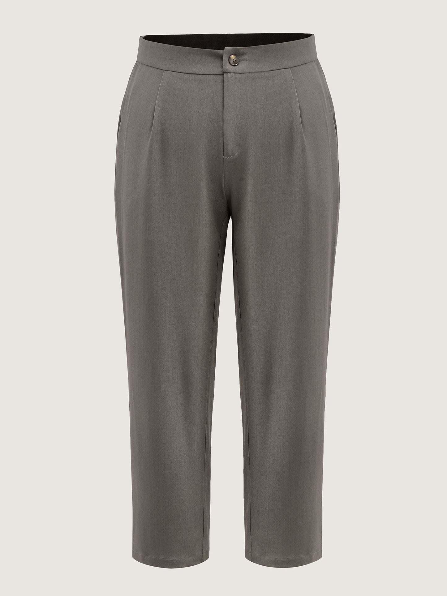 Waist-Cinched Spliced Straight-Leg Pants