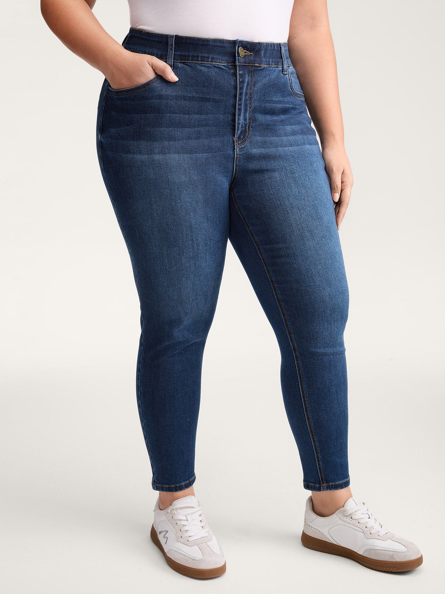 Stretchy Mid-Rise Skinny-Fit Jeans