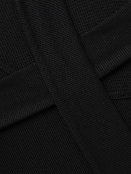 Crossover Cut-Out Neckline Fitted Top