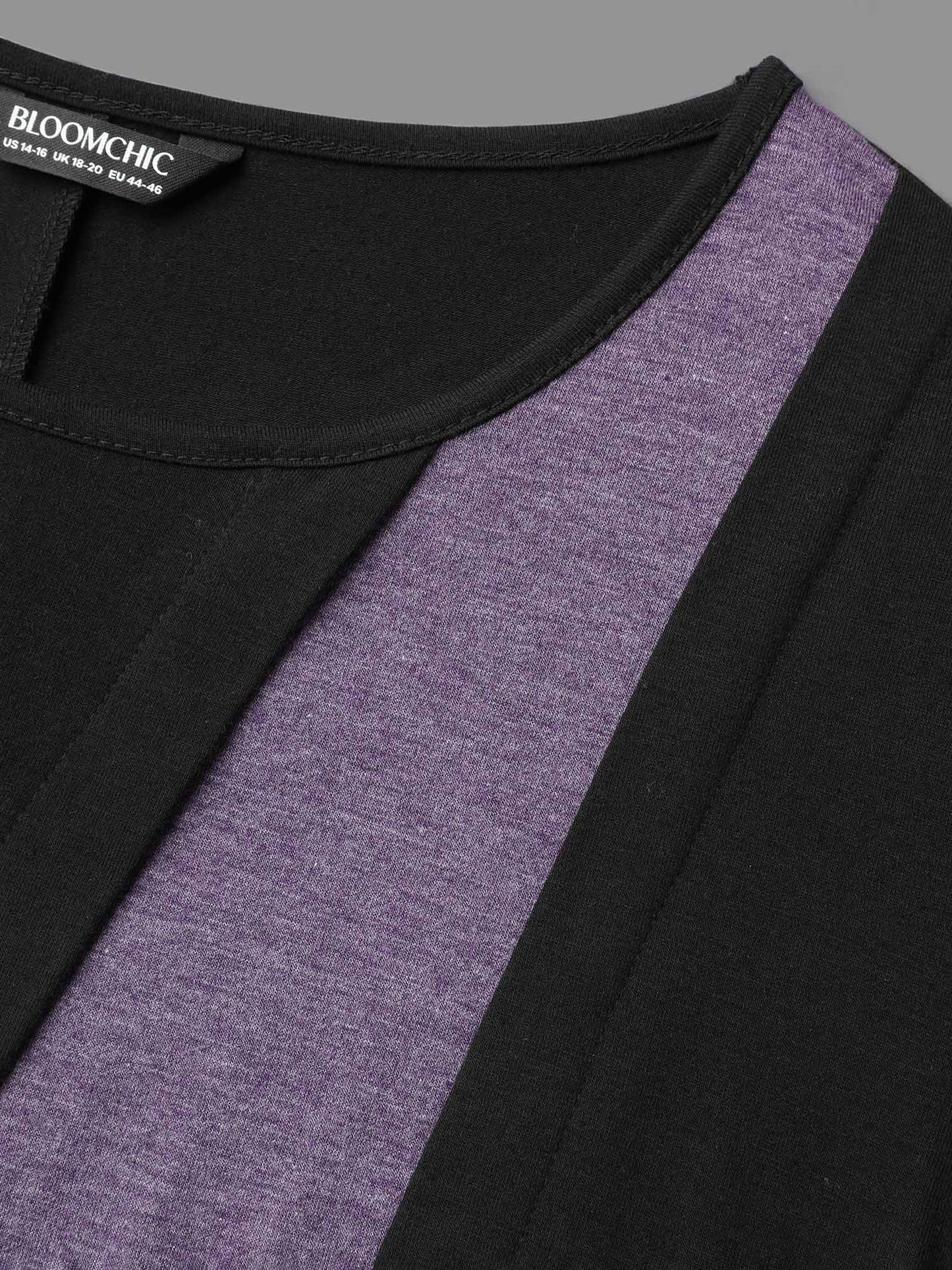 Color Block Tie-Knot Fitted Midi Dress