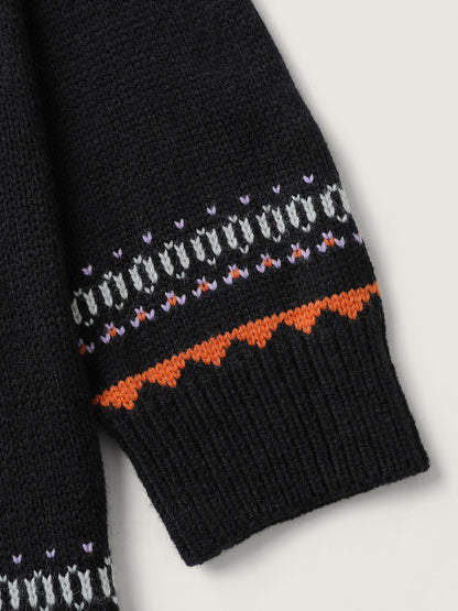 Halloween Fair Isle Yoke Pullover