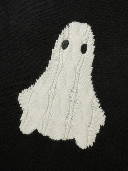 Hey Ghost Raglan Stripe Sleeve Pullover