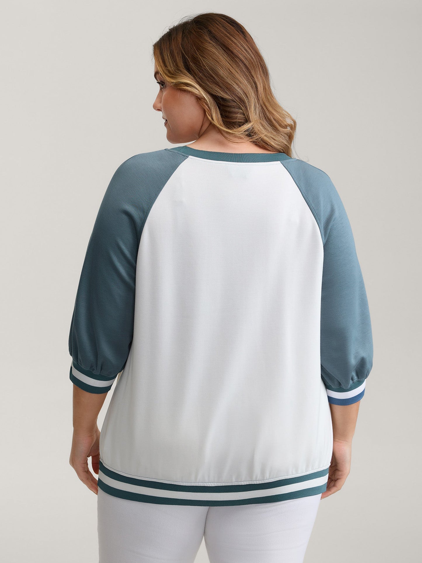 Supersoft Color Contrast Round Neck Sweatshirt