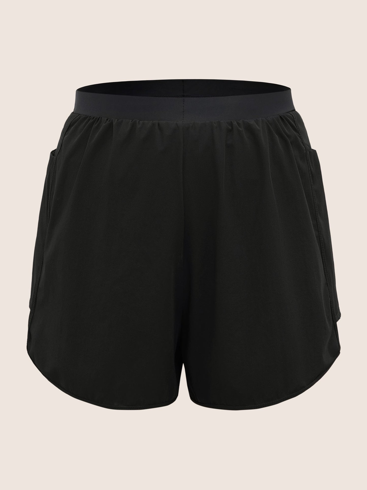 Solid High Rise Side Seam Pocket Swim Bottom