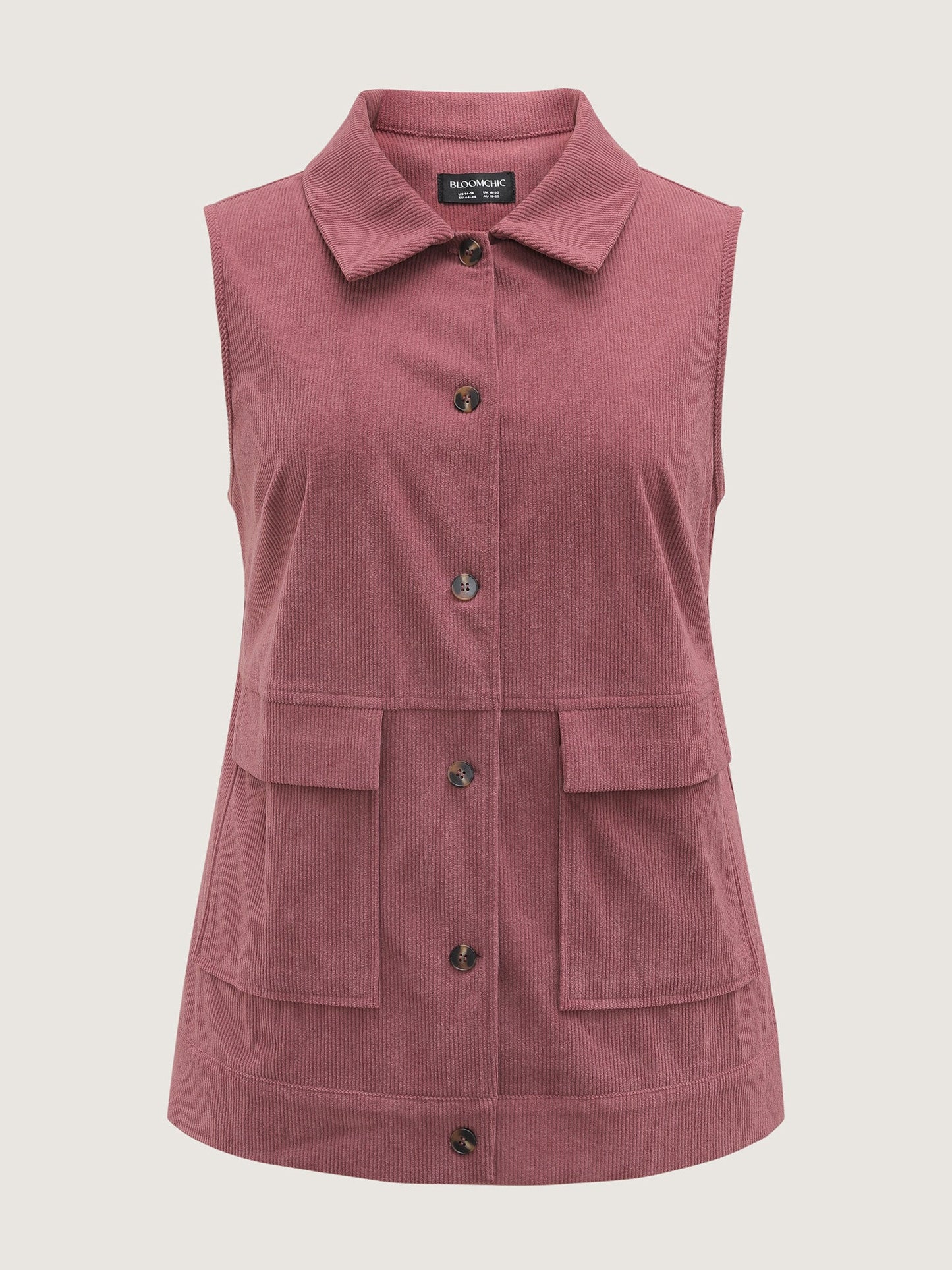 Ribbed Corduroy Deep Pockets Vest