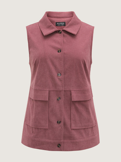 Ribbed Corduroy Deep Pockets Vest