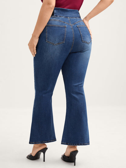 Tapered Stretchy Waist Bootcut Jeans