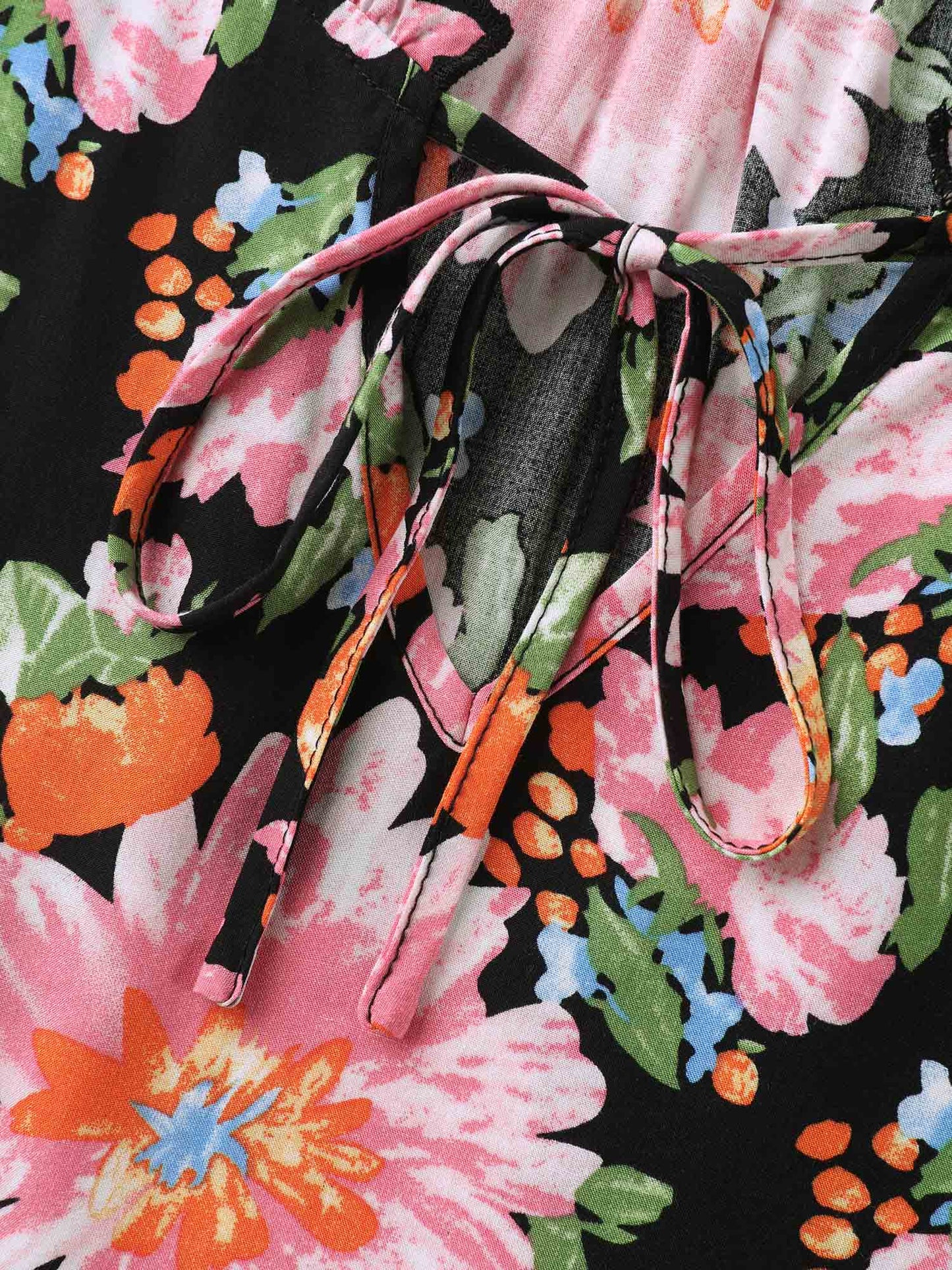 Large Flower Print Layered Sleeve Shirt