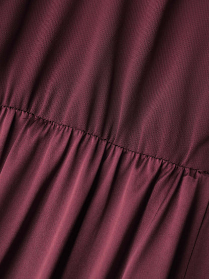 Satin Semi-Sheer Contrast Sleep Dress